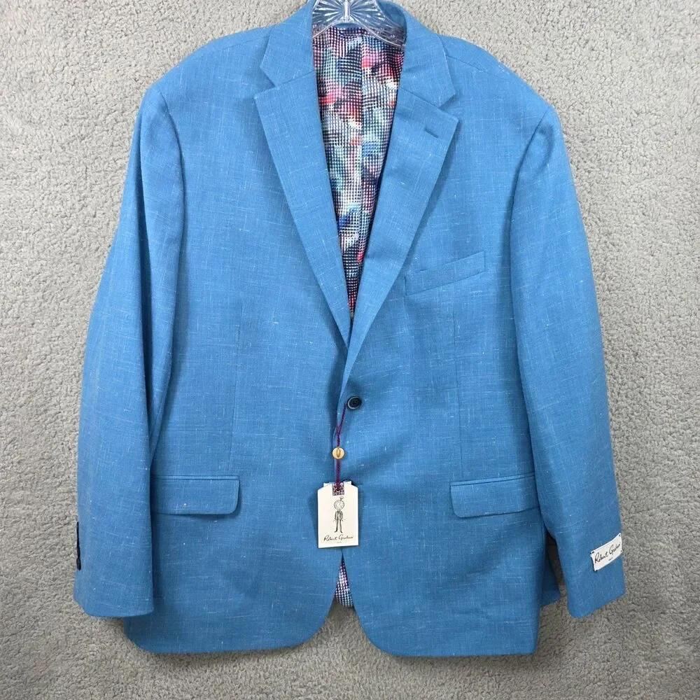 NWT Robert Graham Randall Sport Coat Blazer Size 48R Wool / Poly / Linen